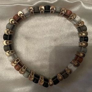 NWOT Beautiful Multicoloured Oval Rock Design Flex Bracelet Neutral Colours